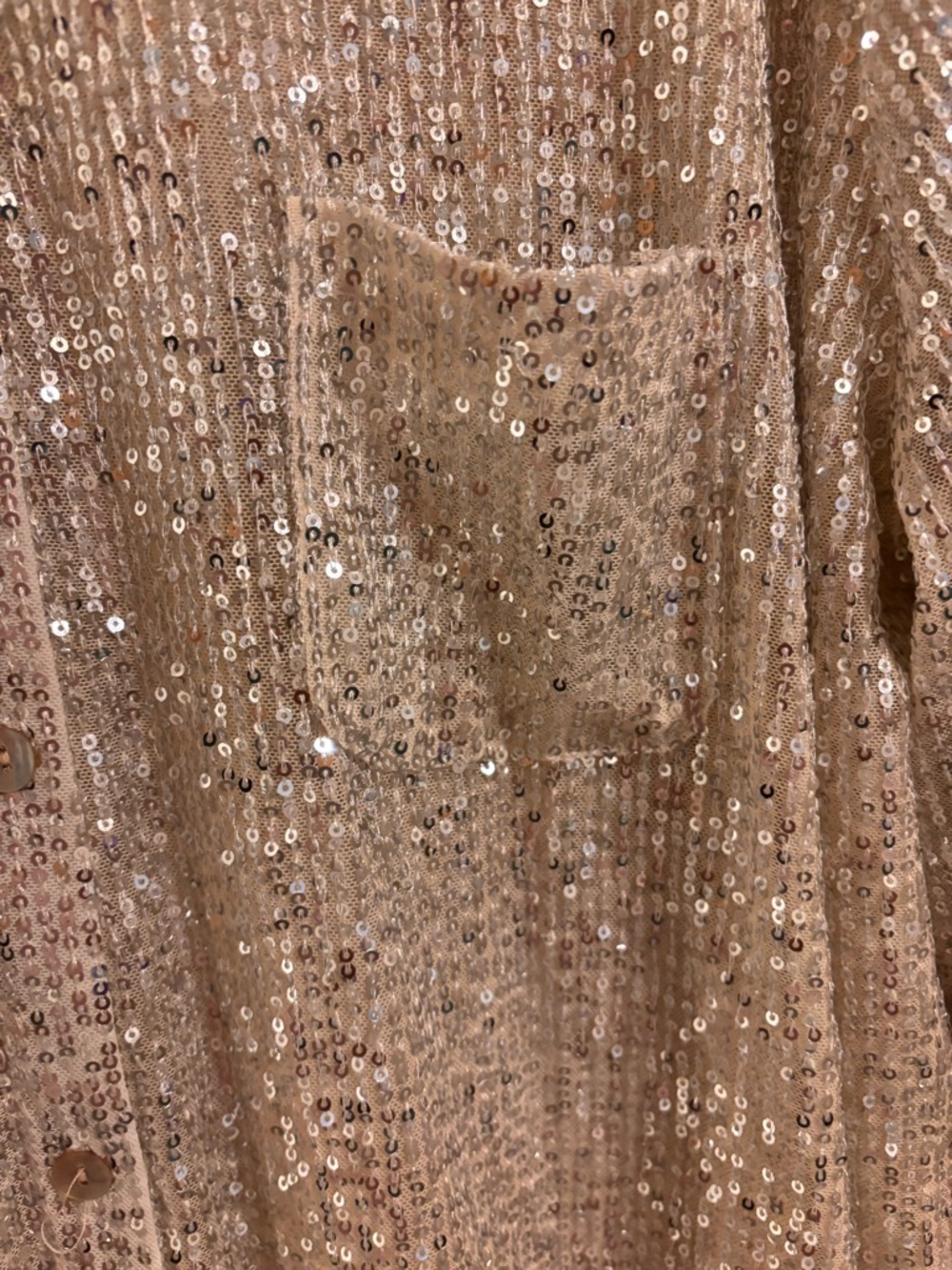 POL ivory sequined button down blouse - Picture 5 of 10